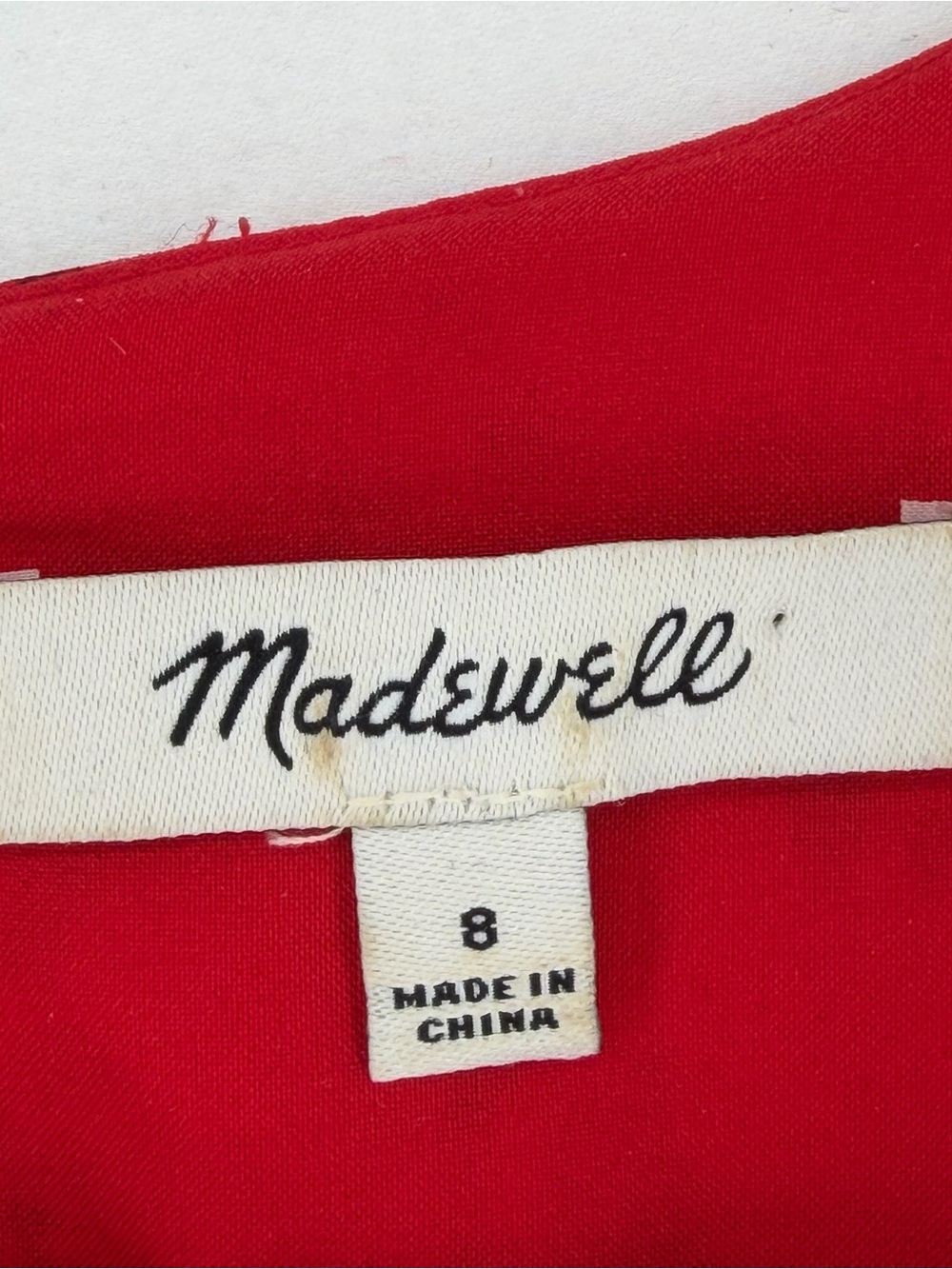 Madewell Babydoll Dress Red Floral Sz 8 100% Silk 90s Style V-Neck Button Front - Picture 2 of 14